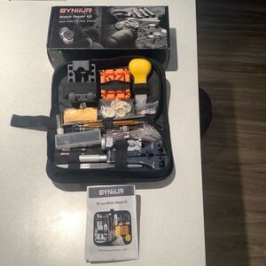 BYNIIUR 155 Pieces Yellow Multifunction Deluxe Watch Tools Repair Kit